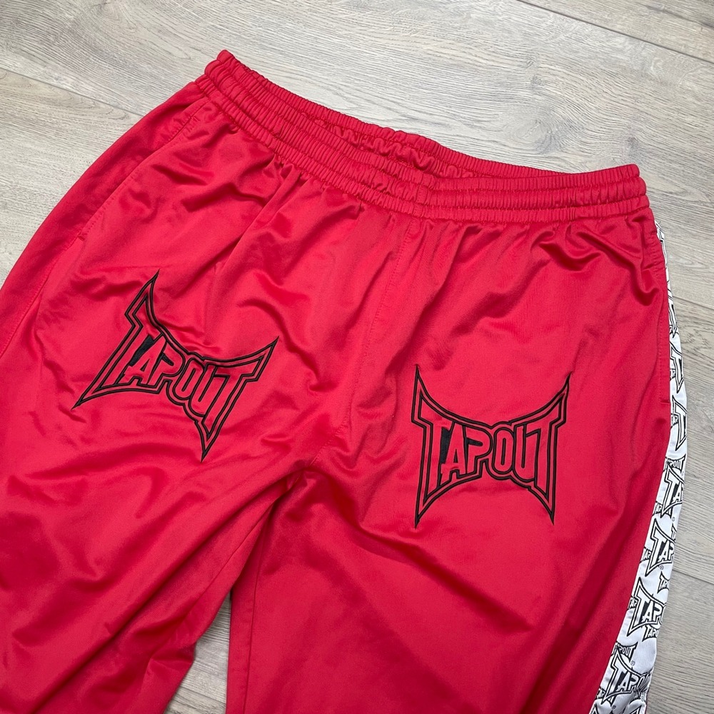 Tapout Track Pants Men 3XL Red Logo Side Tape Baggy MMA Athletic y2K Sweatpant